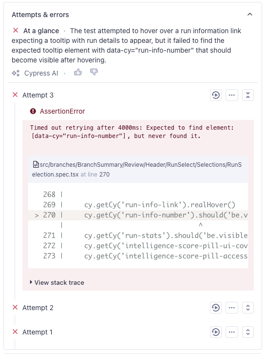Test sidebar attempts and errors